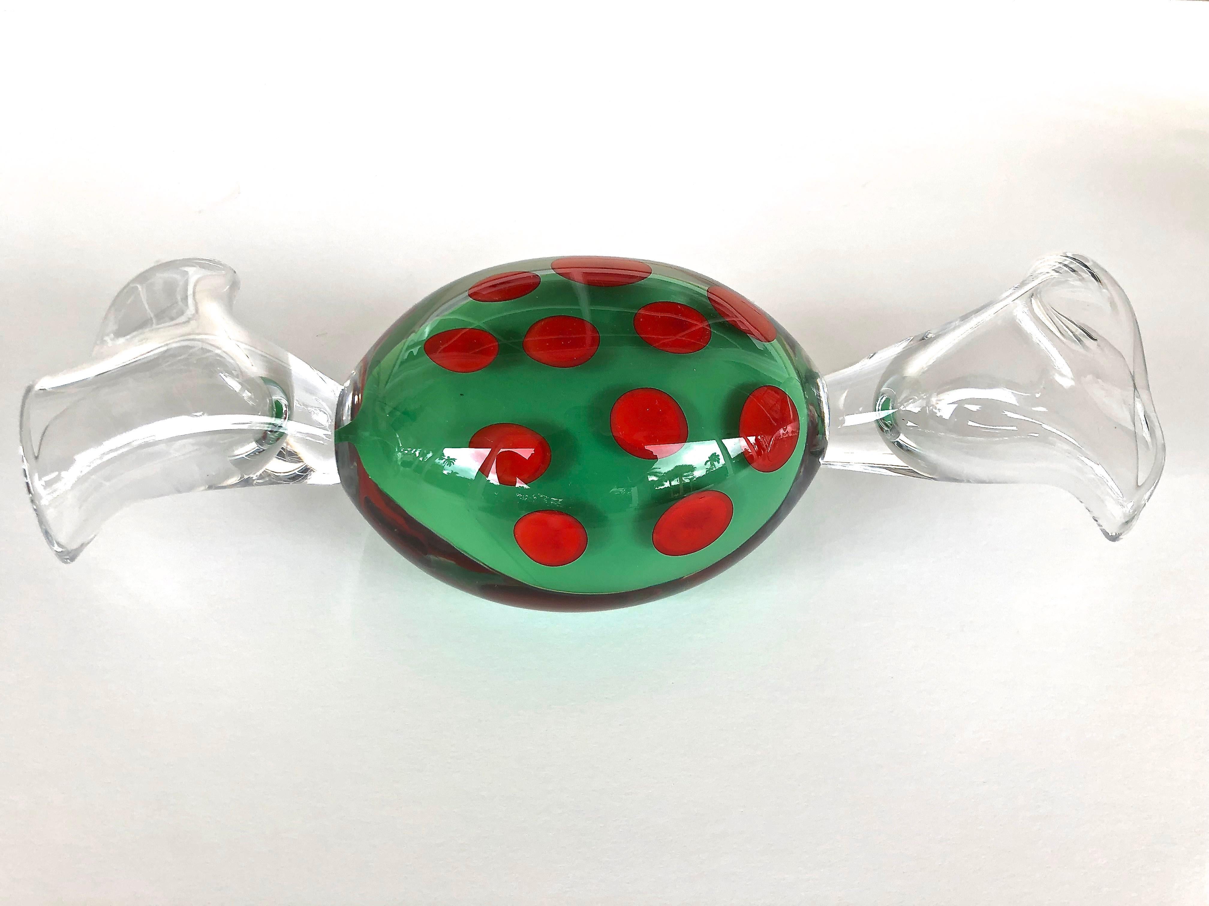 Red And Green Art Glass Candy - Sculpture by Studio Ahus