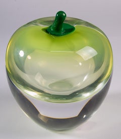 Studio Åhus Sommerso Art Glass Green Apple Hanne Dreutler Arthur Zirnsack Sweden