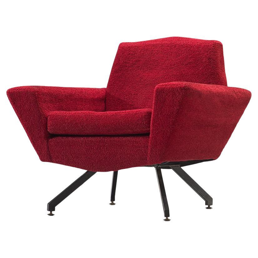 Studio APA for Lenzi Lounge Chair in Red Upholstery  For Sale