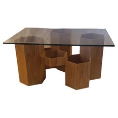 Studio Apotroes Solid Wood Honeycomb Coffee Table for Small Spaces