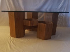 Studio Apotroes Solid Wood Honeycomb Coffee Table for Small Spaces Walnut