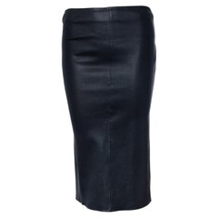 STUDIO AR, black leather stretch skirt