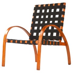 Studio-Sessel aus Eiche mit schwarzem Webbing