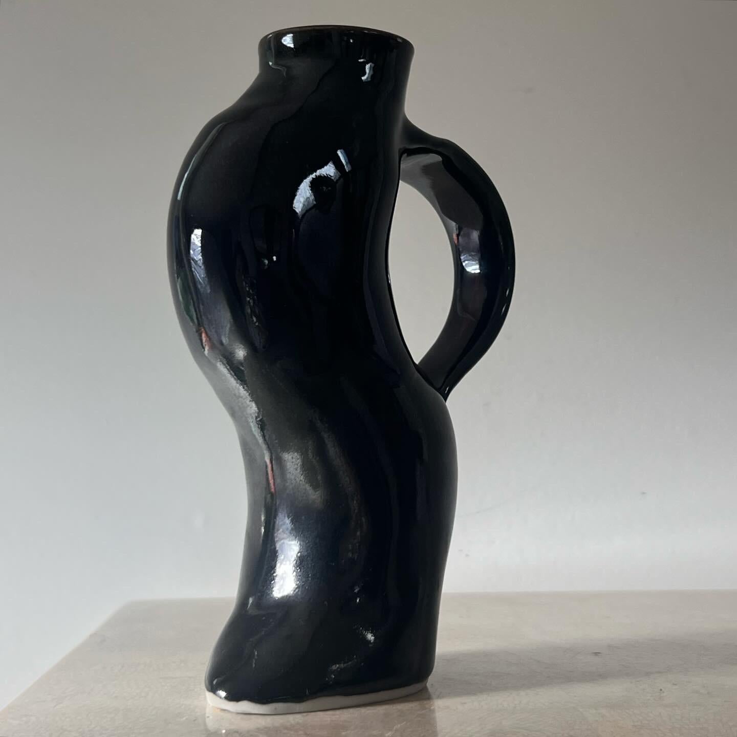 Hand-Crafted Studio art ceramic uniquely shaped vessel, early aughts For Sale