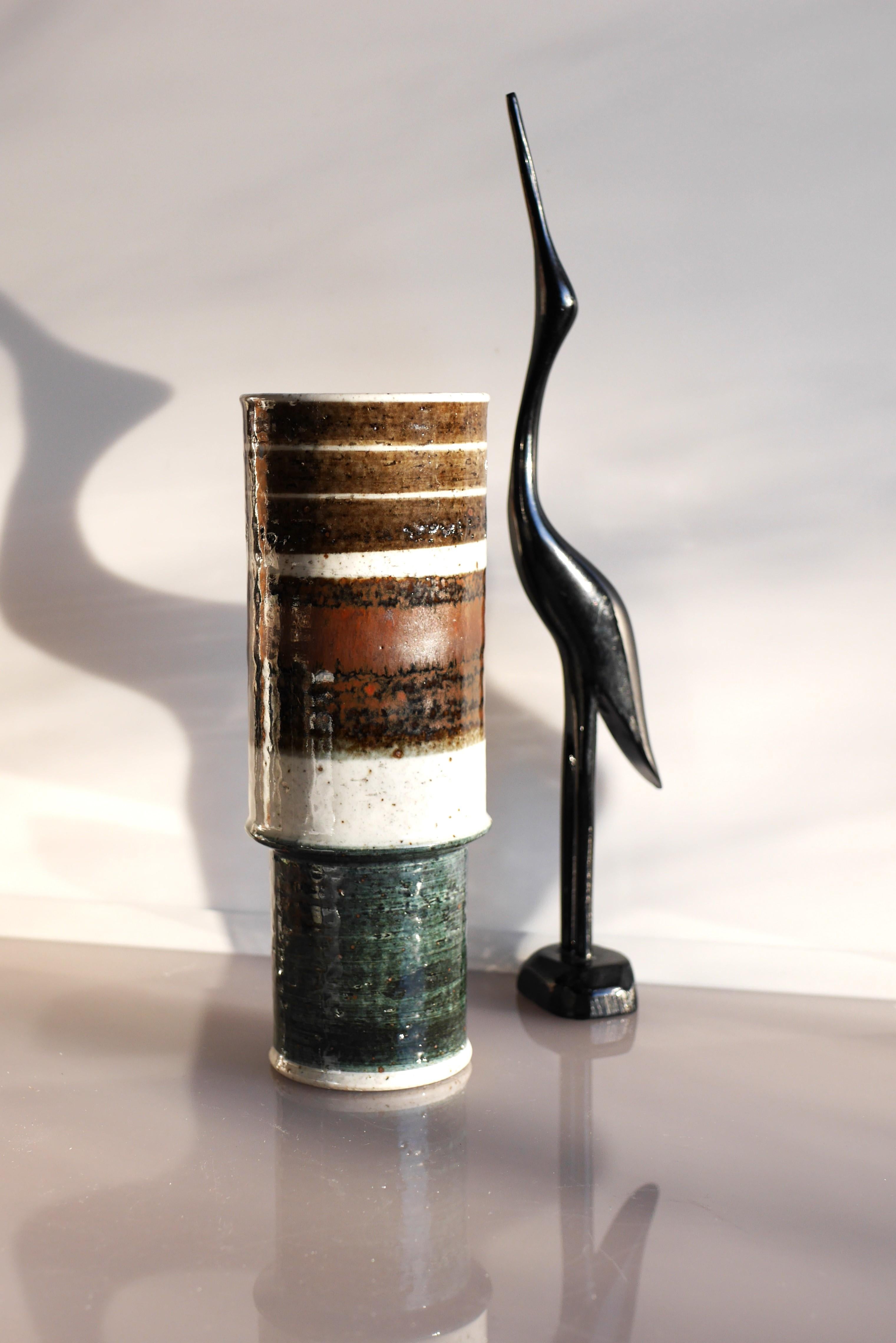 Mid-20th Century Studio art ceramic vase by Inger Persson for Rörstrand, Sweden For Sale