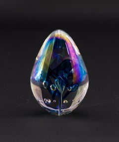 Pisapapeles James Alloway con burbujas controladas, vidrio artístico de estudio americano