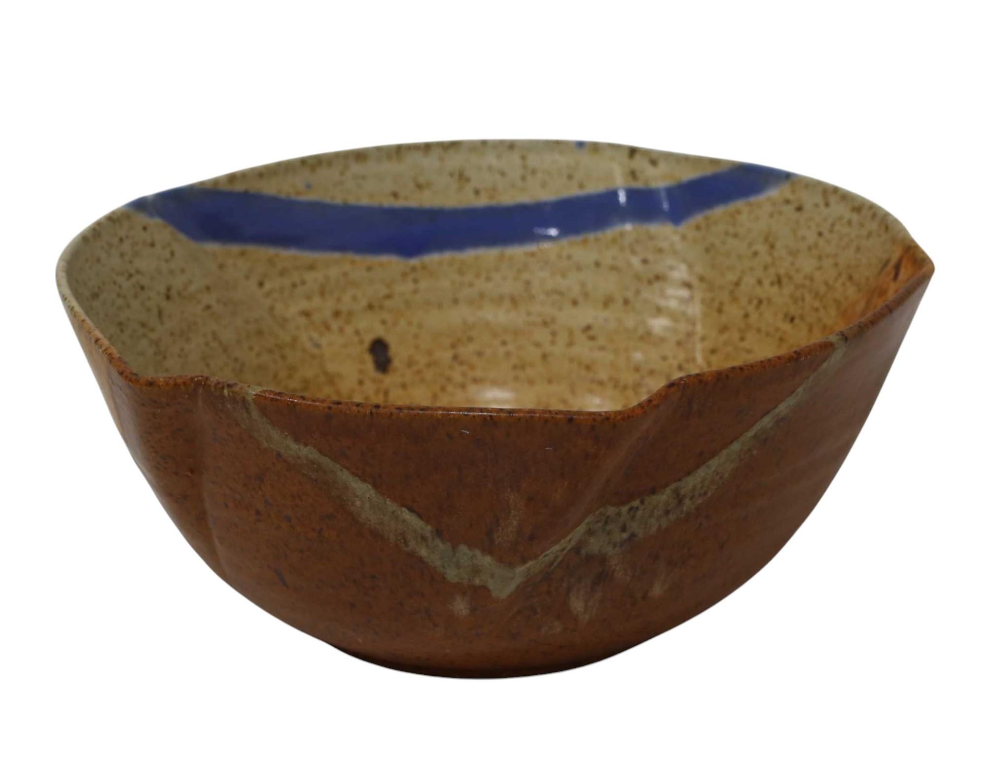 American Studio Art Pottery Bowl, Signed For Sale
