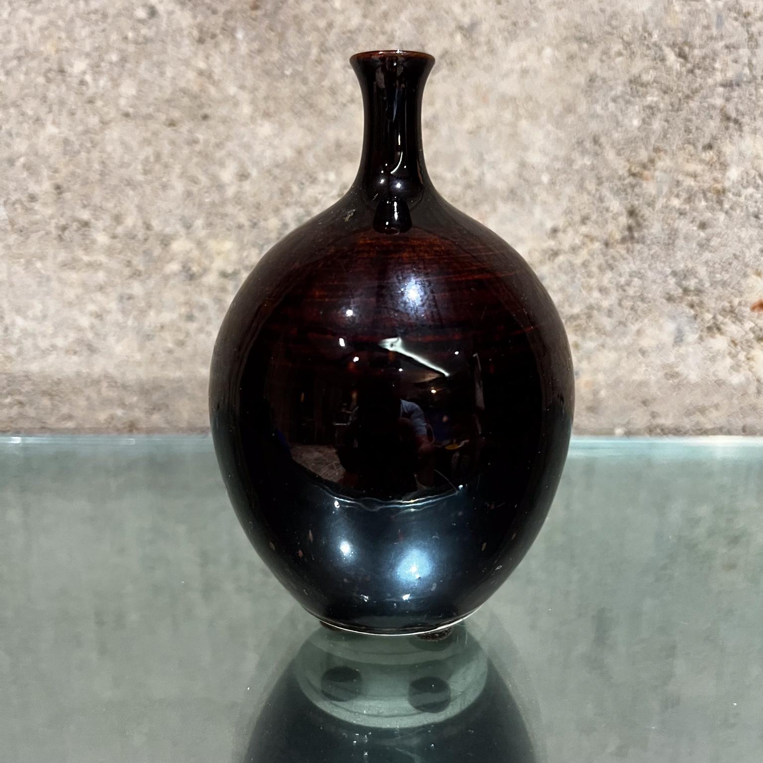  Studio Art Pottery Dark Weed Pot Vase Earle Freeman For Sale 7