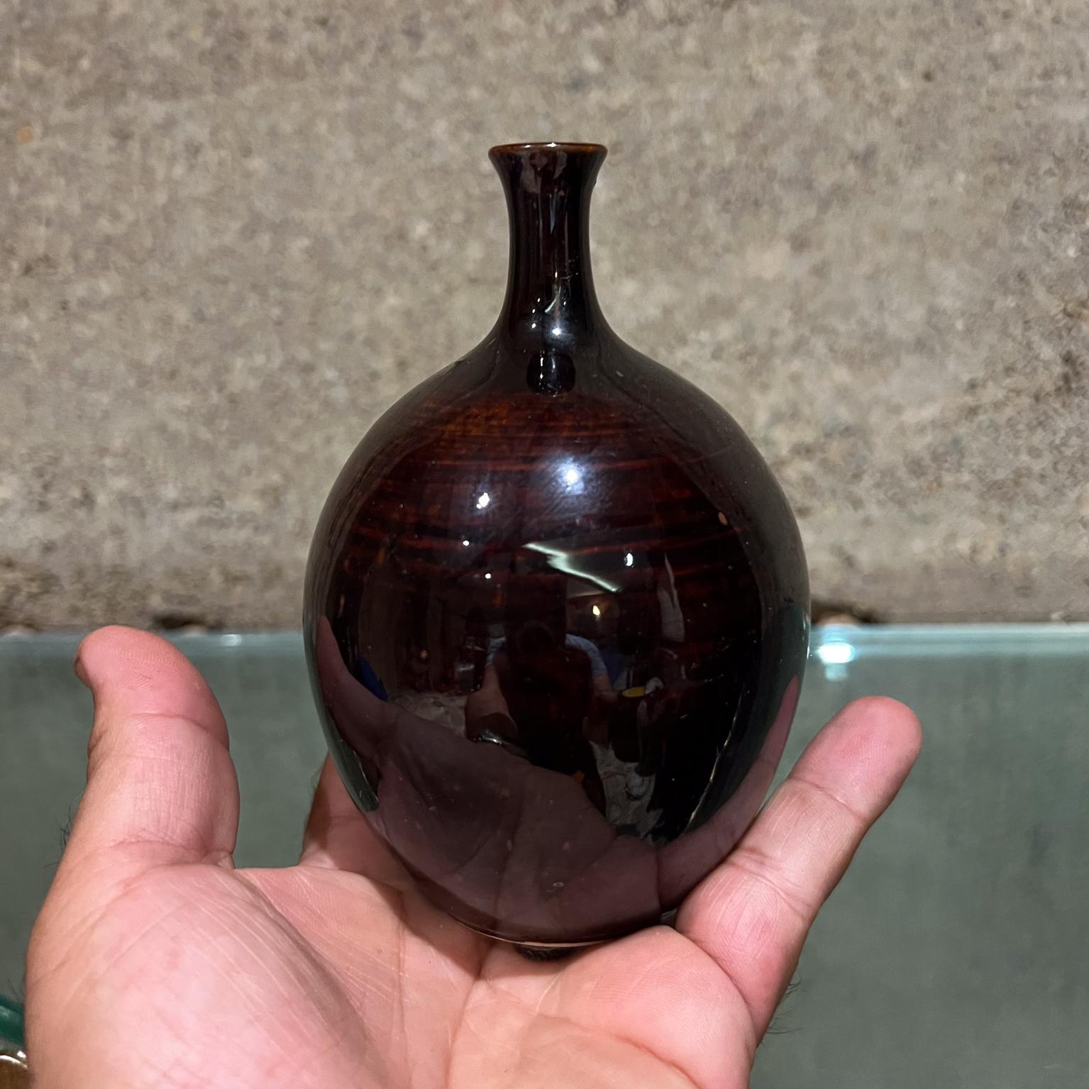  Studio Art Pottery Dark Weed Pot Vase Earle Freeman For Sale 9