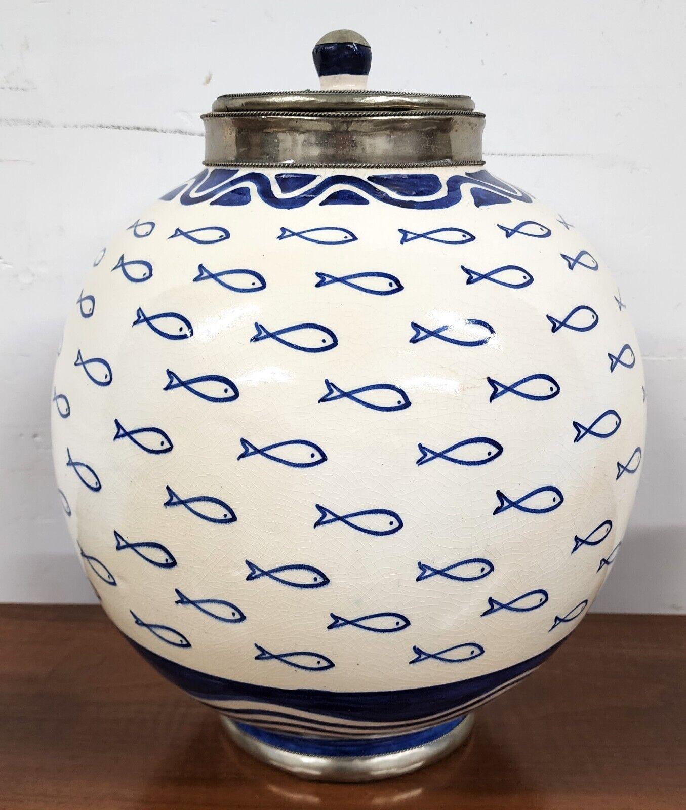 Studio Art Pottery Cookie Jar Utensil Holder Lidded Jar 3 Piece Set In Good Condition For Sale In Lake Worth, FL