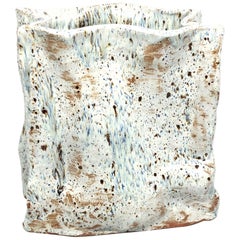 Studio Art Pottery Earthenware Paper Bag Vase vintage german 1960s