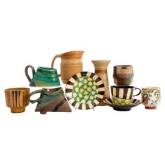 Studio Art Pottery Tableware Pieces, 10