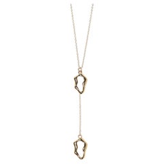 Studio Baloge Oceane Lariat Necklace - 14K Gold Filled Shell Pearl Charms