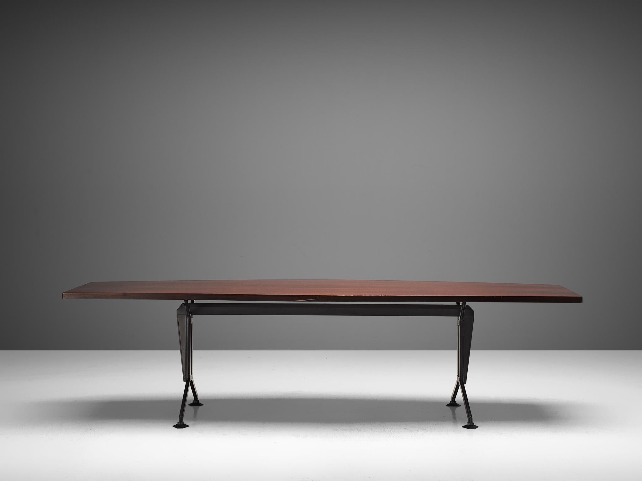 Italian Studio BBPR 'Arco' Conference Table in Rosewood