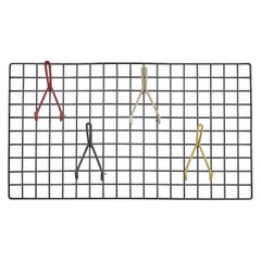Studio BBPR 'Attribution' Coat Rack With Multicolored Hooks, Metal, Italy, 1950s