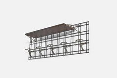 Studio BBPR 'Attribution' Coat Rack with Shelf, Metal, Walnut, Italy, 1950s