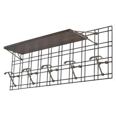 Studio BBPR 'Attribution' Coat Rack with Shelf, Metal, Walnut, Italy, 1950s