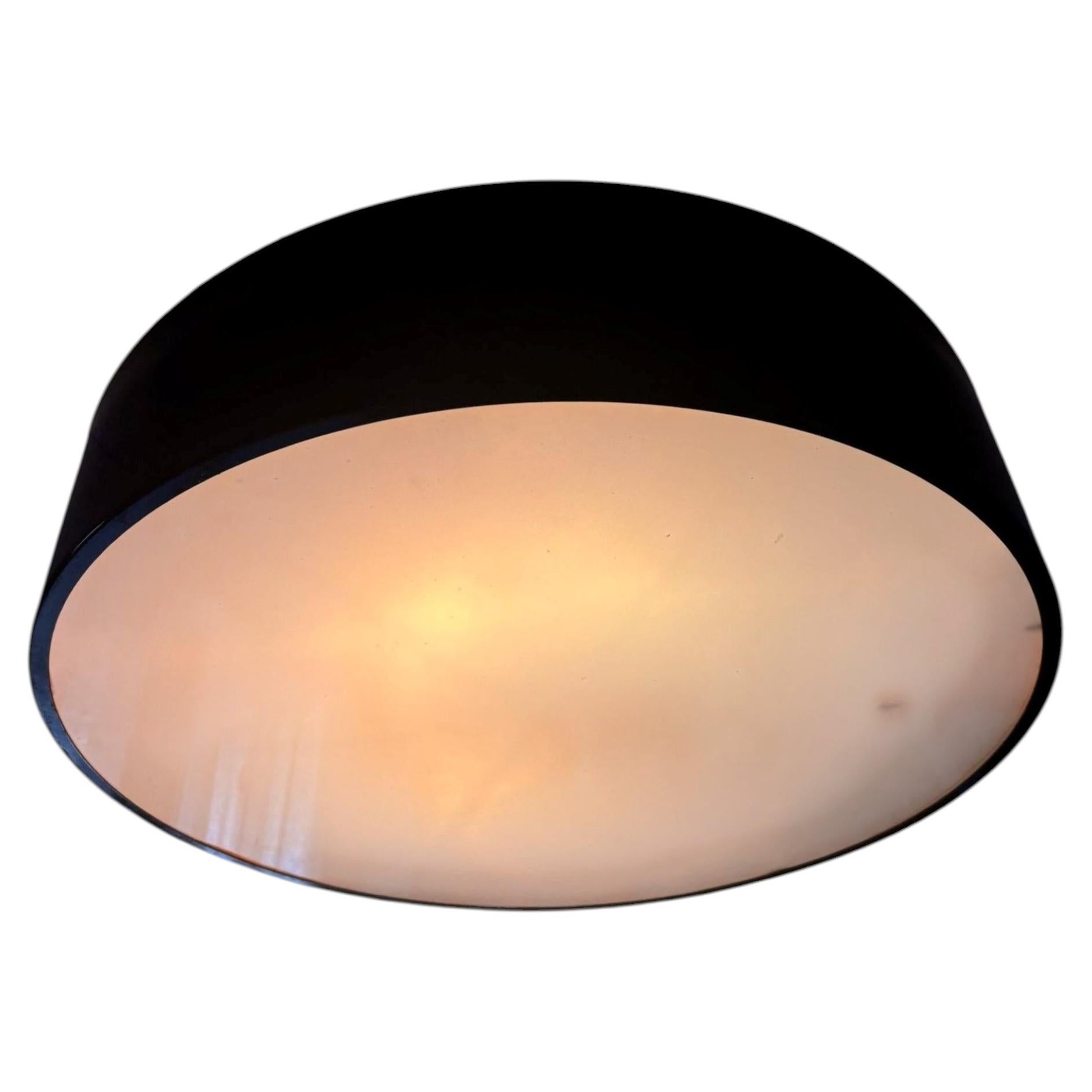 Studio BBPR for Arteluce: Large 3-Light Ceiling Lamp in Iron and Perspex, 1960s