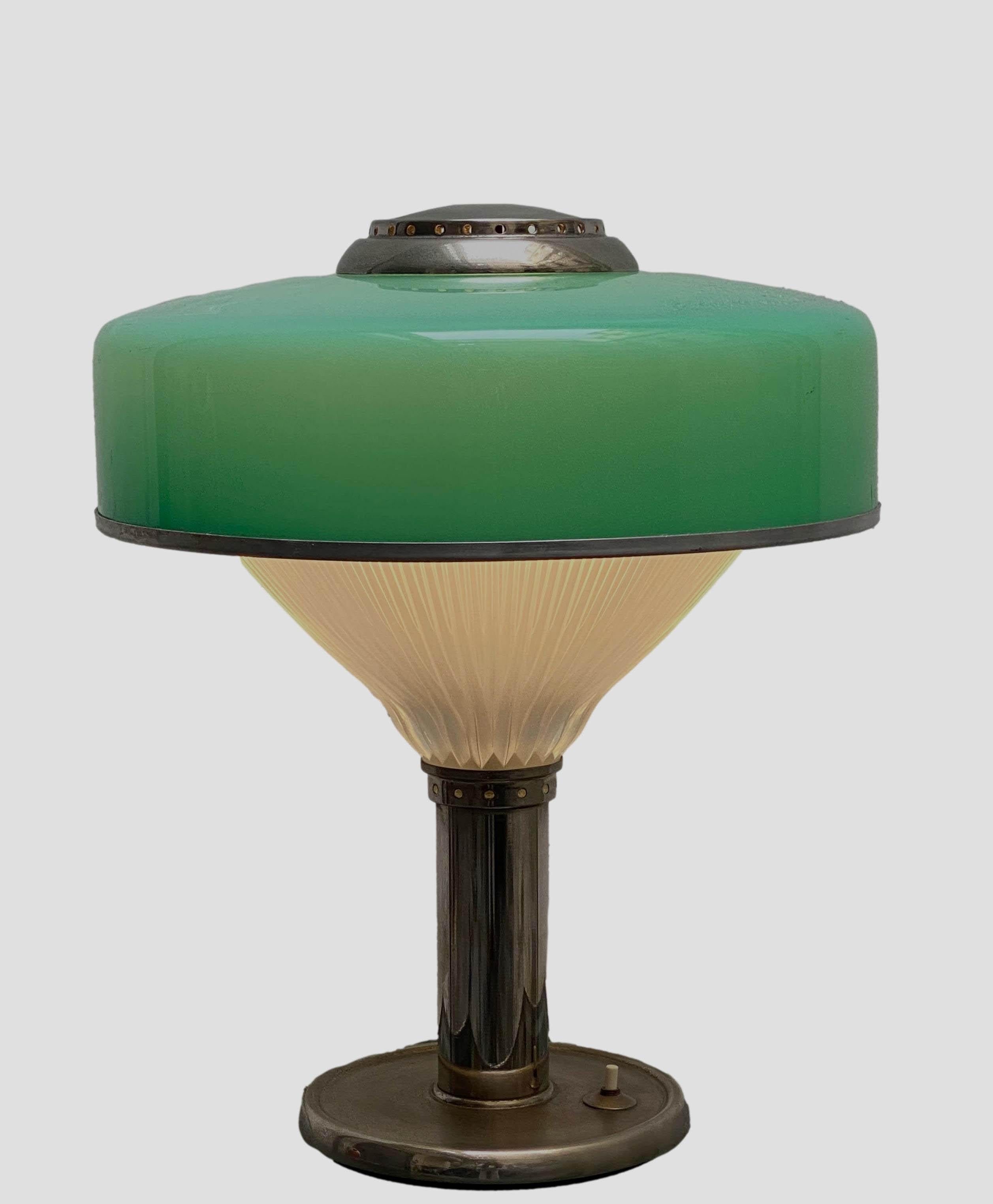 Mid-Century Modern Studio B.B.P.R for Artemide Polinnia' Glass and Chrome Table Lamp, Italy 1964