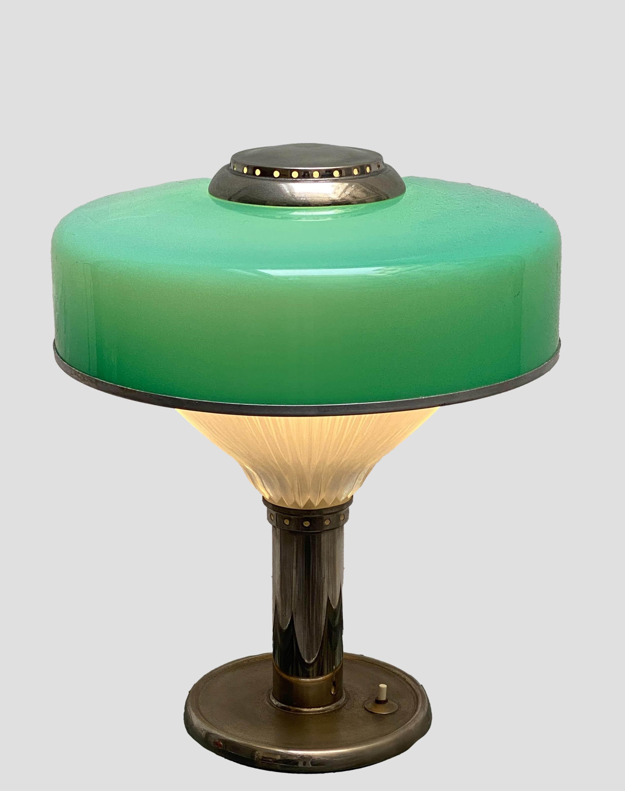 Italian Studio B.B.P.R for Artemide Polinnia' Glass and Chrome Table Lamp, Italy 1964