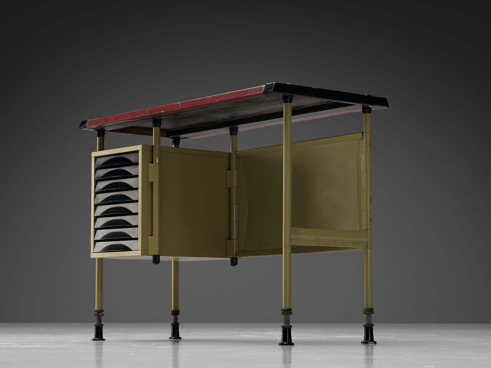 Steel Studio BBPR for Olivetti Small 'Spazio' Desk with Drawers  For Sale