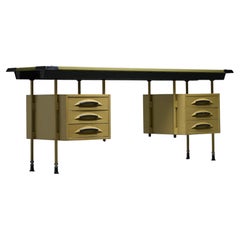 Studio BBPR for Olivetti "Spazio" Desk with an Olive Felt Top, Italy, 1960's