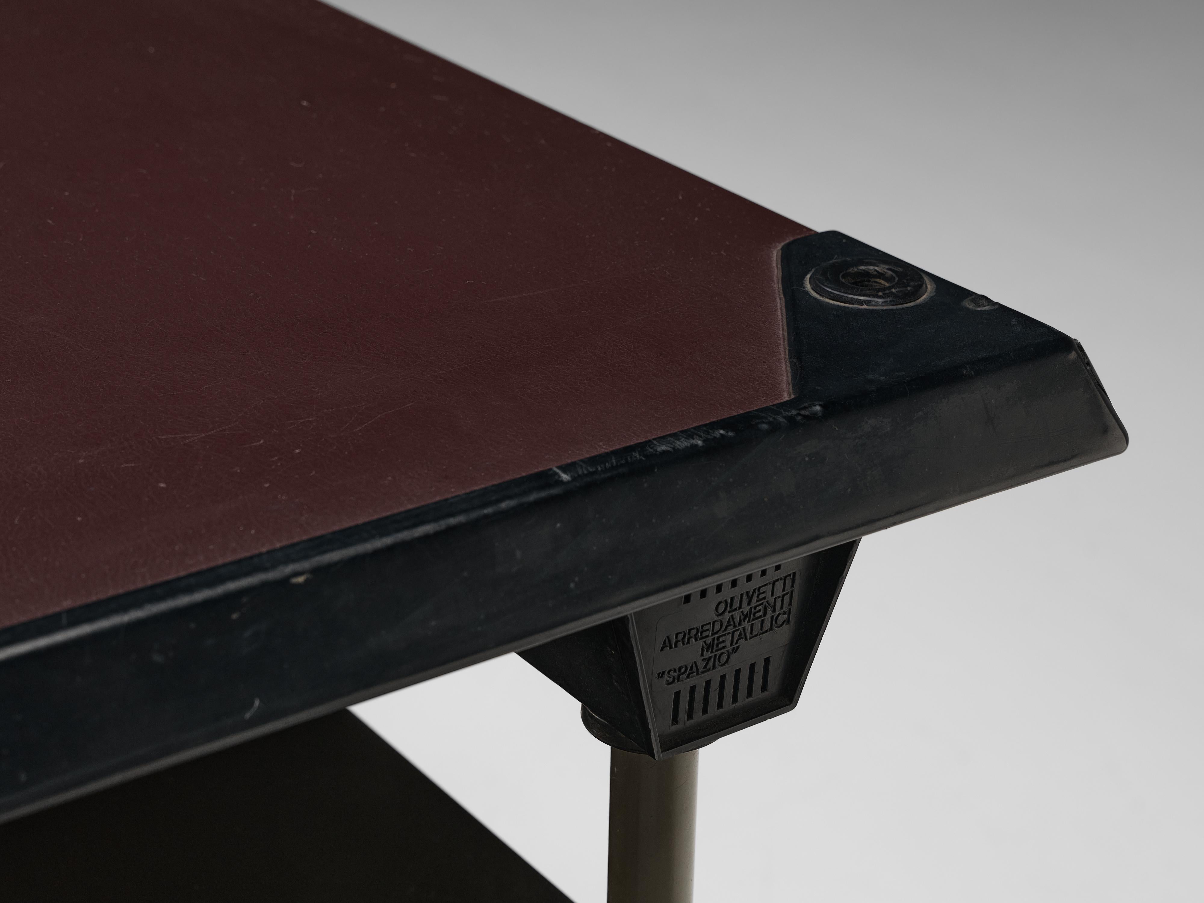 Plastique Studio BBPR pour Olivetti Bureau 'Spazio' avec tiroirs en acier laqué gris  en vente