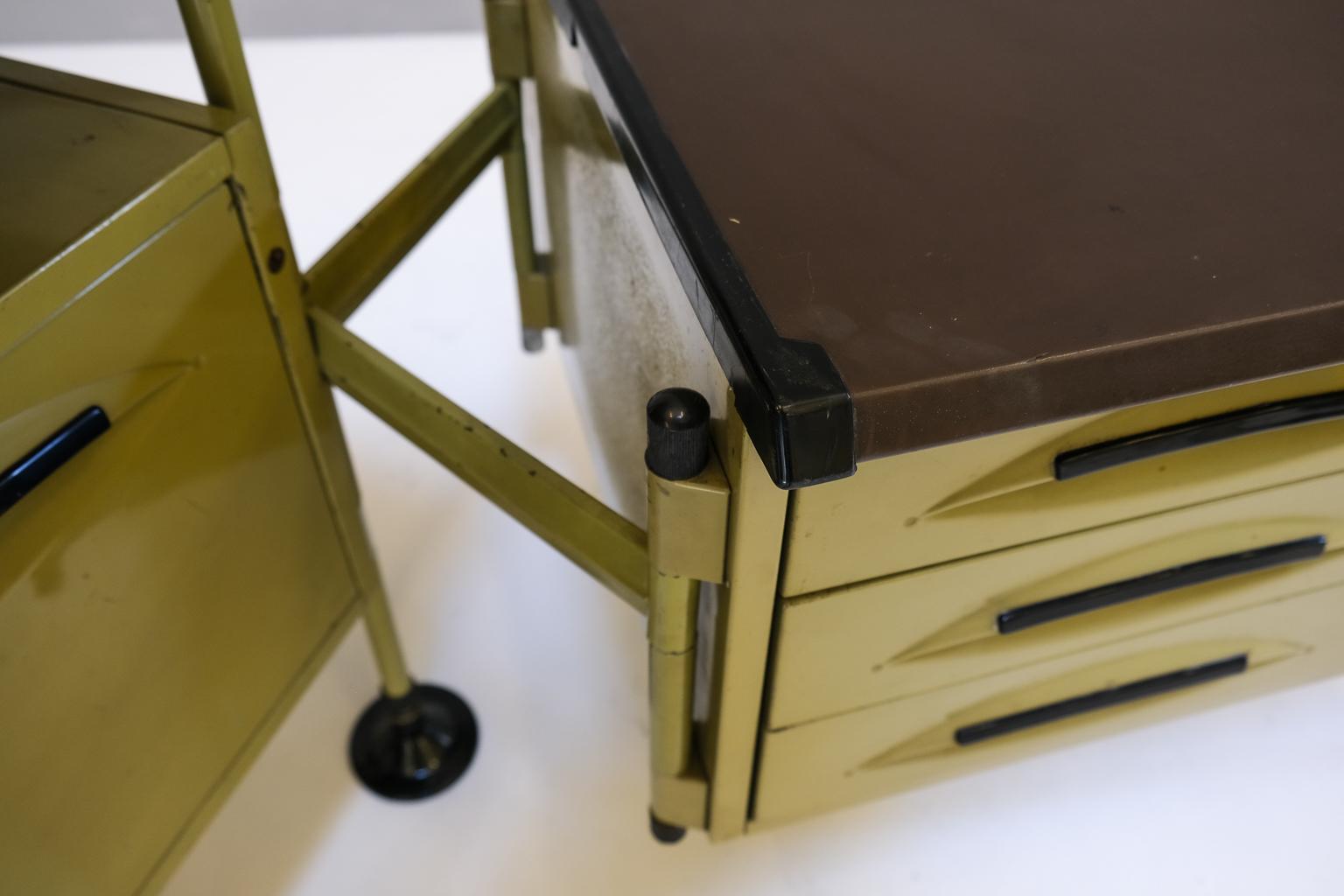 Studio BBPR für Olivetti Spazio-Schreibtisch mit mobilem Schrank und Schreibtischschreibtisch im Angebot 4