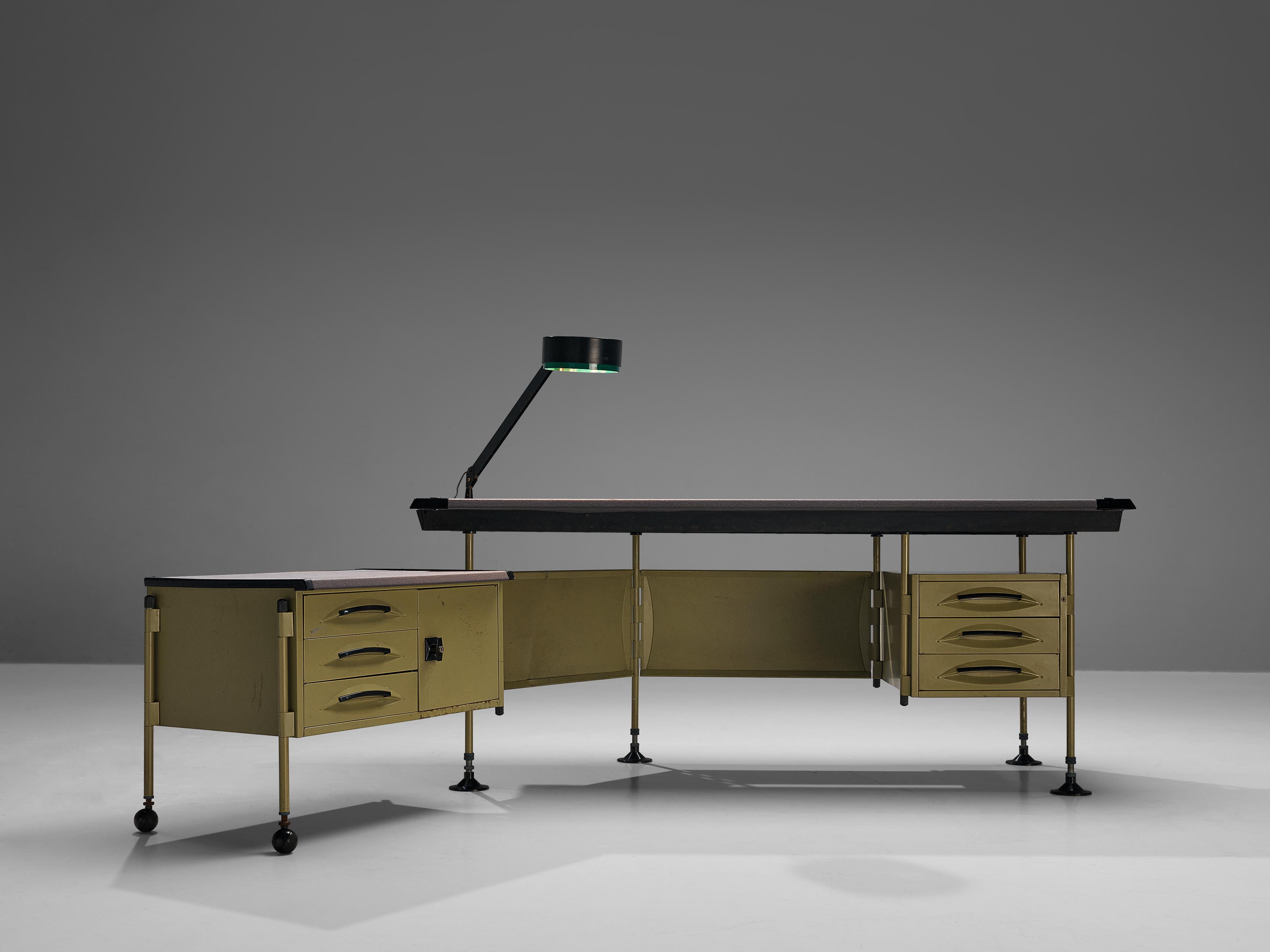 Italian Studio BBPR for Olivetti 'Spazio' Desk with Original Lamp