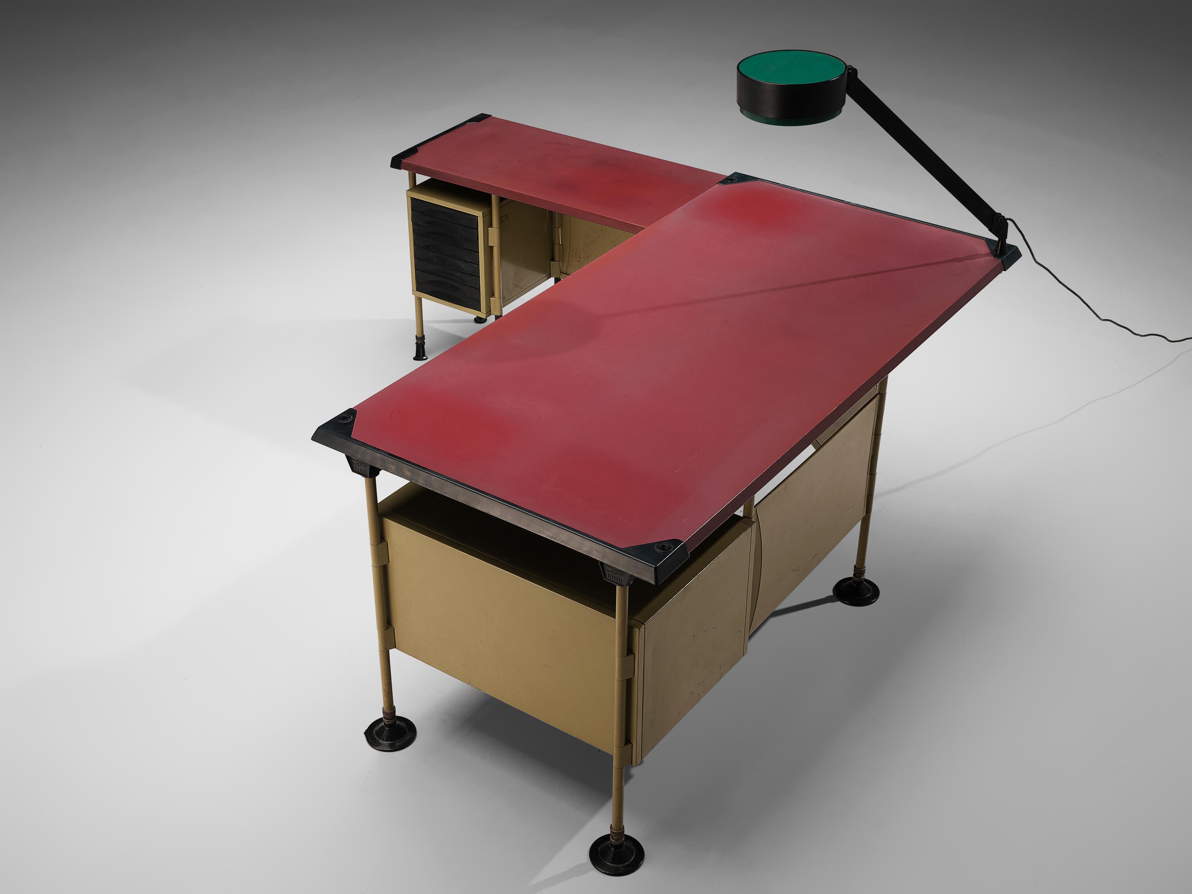 Metal Studio BBPR for Olivetti 'Spazio' Desk with Original Lamp