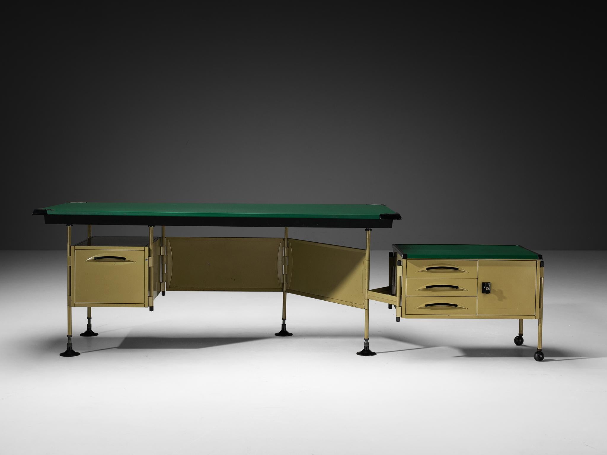 Studio BBPR für Olivetti 'Spazio' Schreibtisch mit Rückwand (Italienisch)