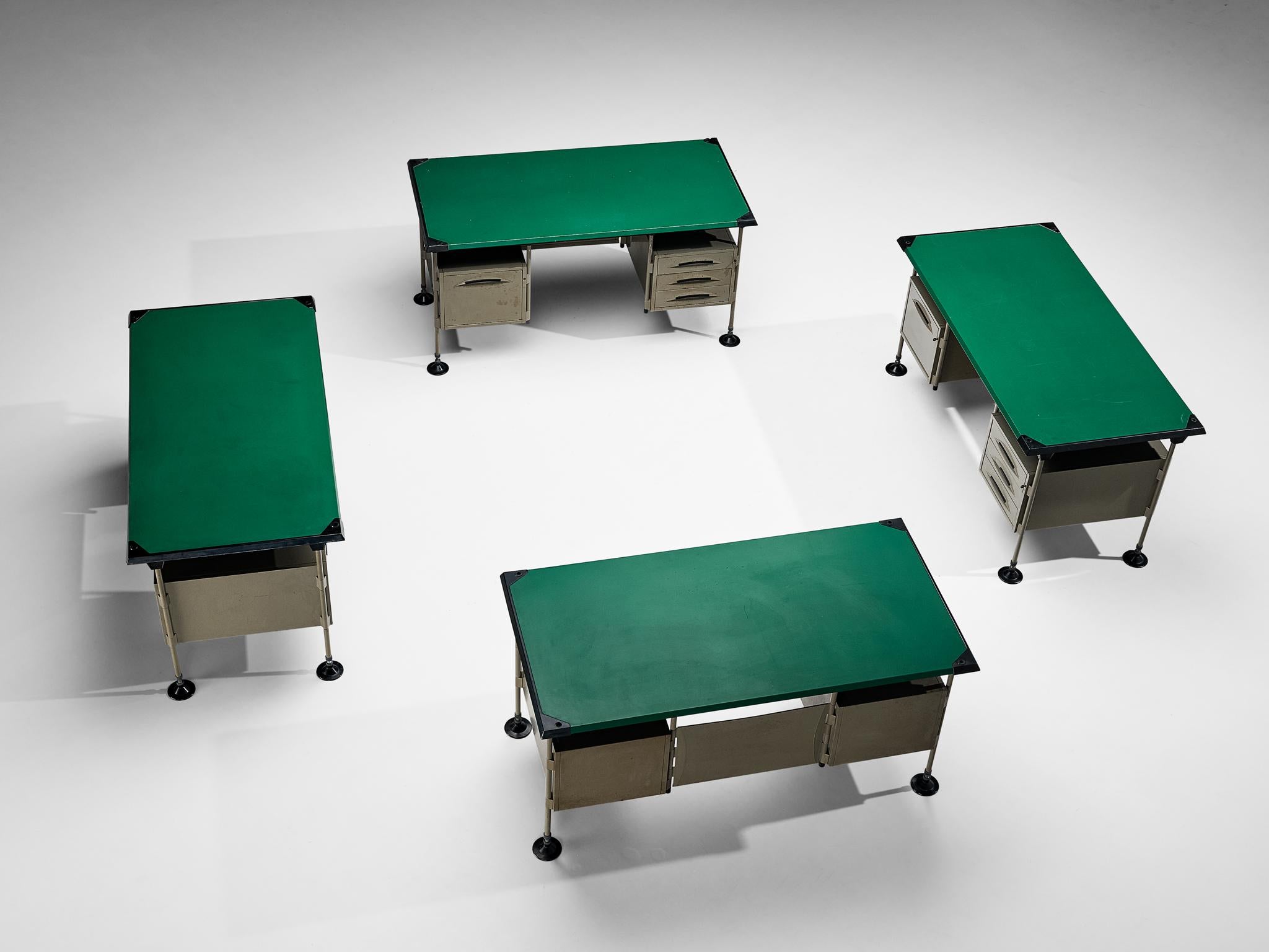 Studio BBPR for Olivetti 'Spazio' Desks in Grey Coated Steel  For Sale 4