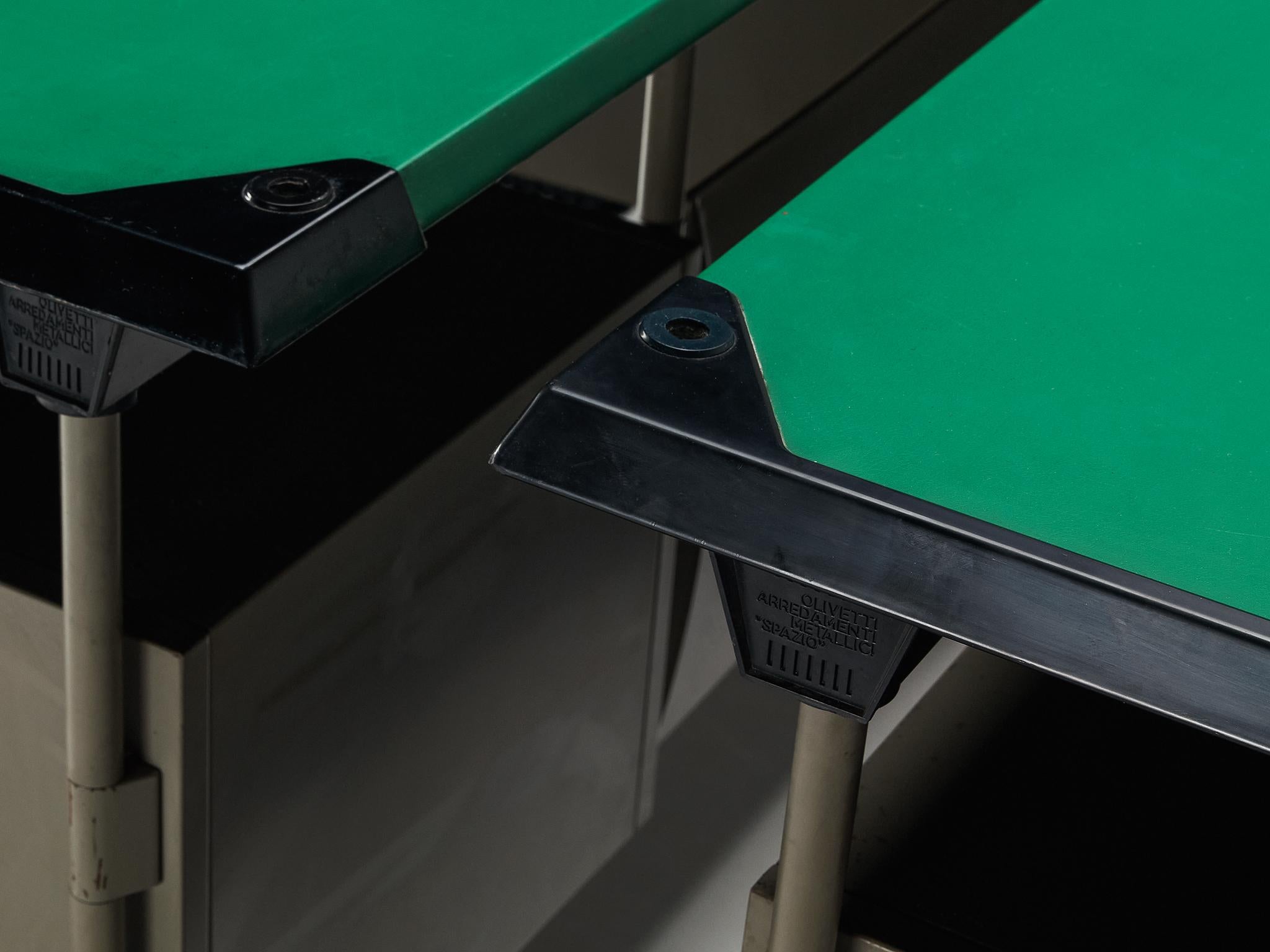 Italian Studio BBPR for Olivetti 'Spazio' Desks in Grey Coated Steel  For Sale
