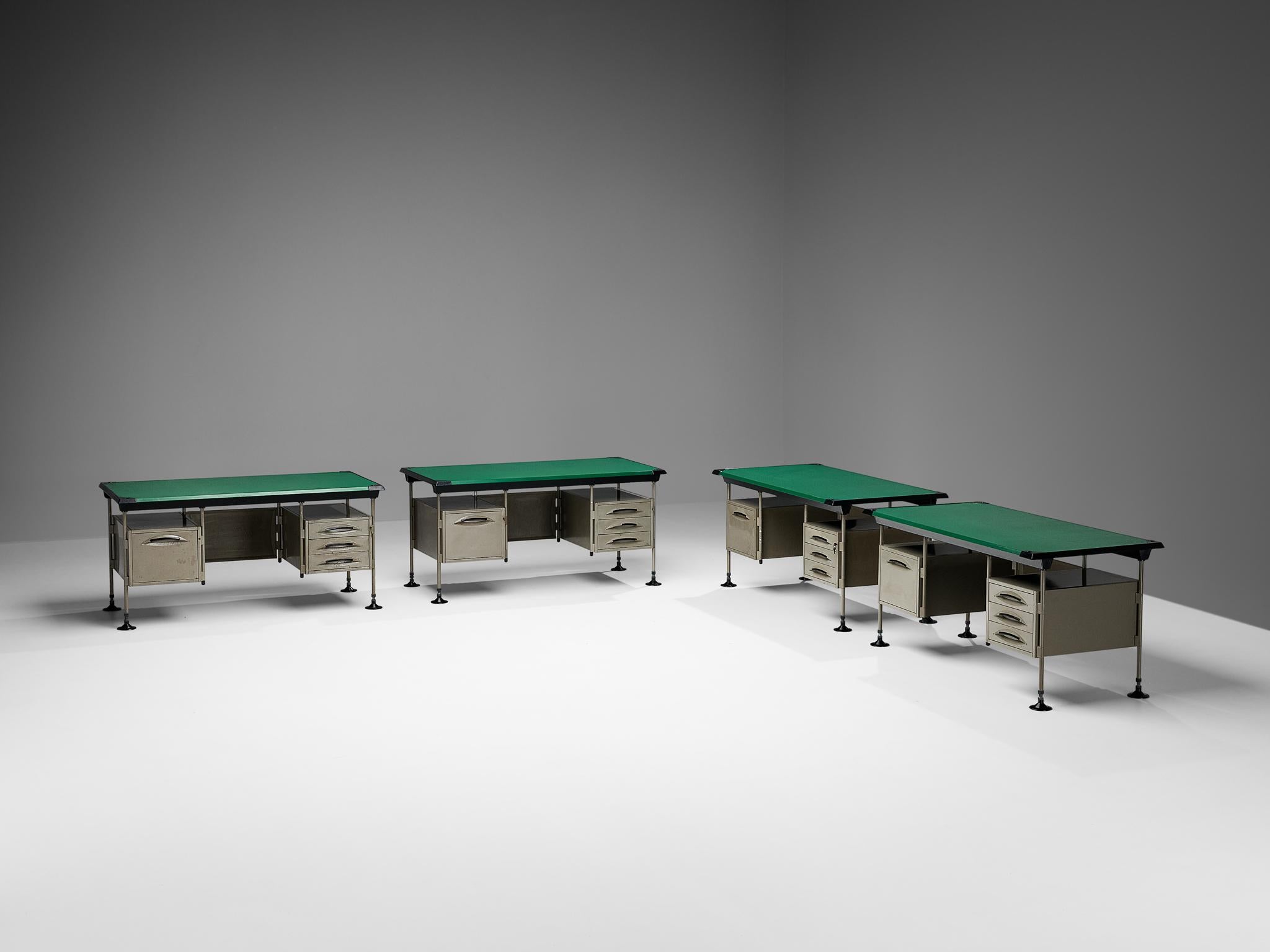 Studio BBPR for Olivetti 'Spazio' Desks in Grey Coated Steel  For Sale 1