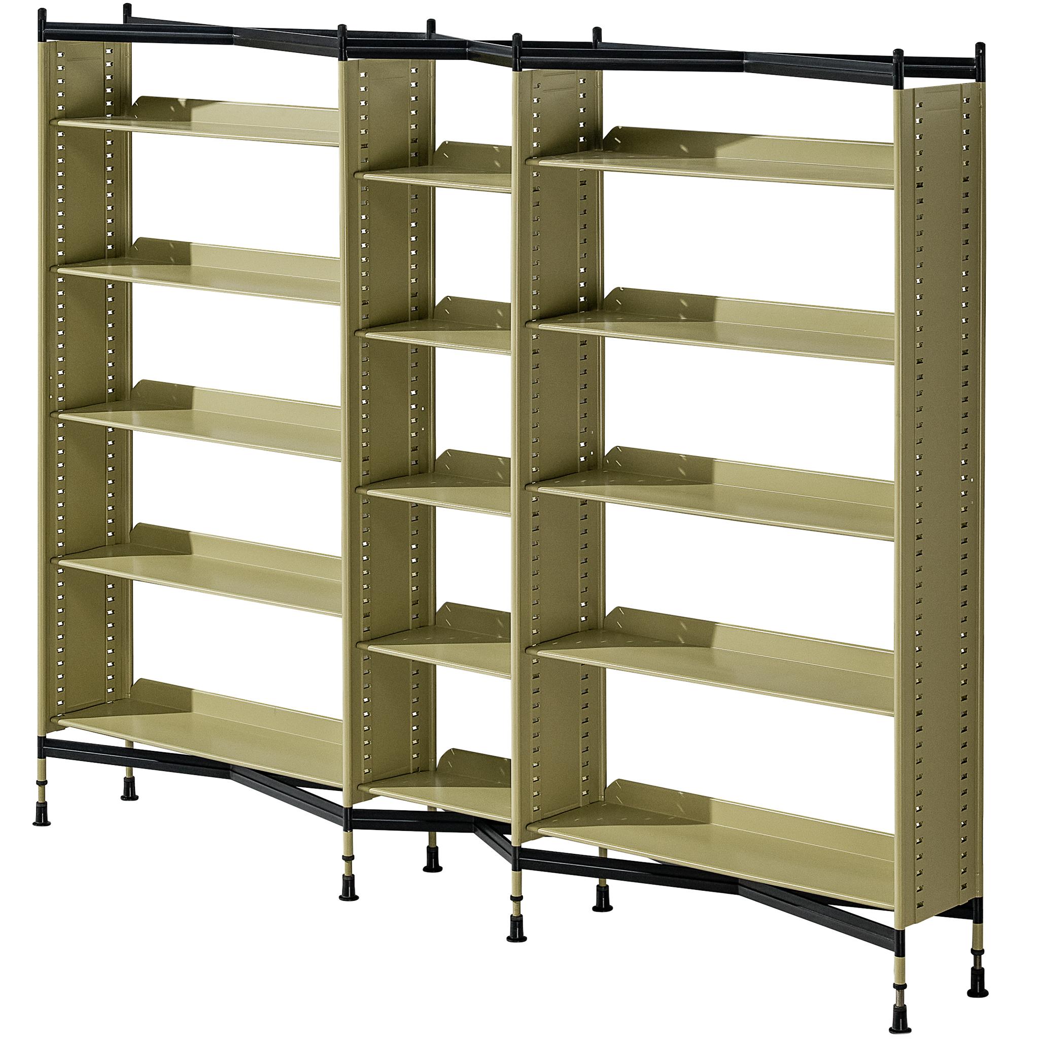Studio BBPR for Olivetti 'Spazio' Shelving System in Green Coated Steel