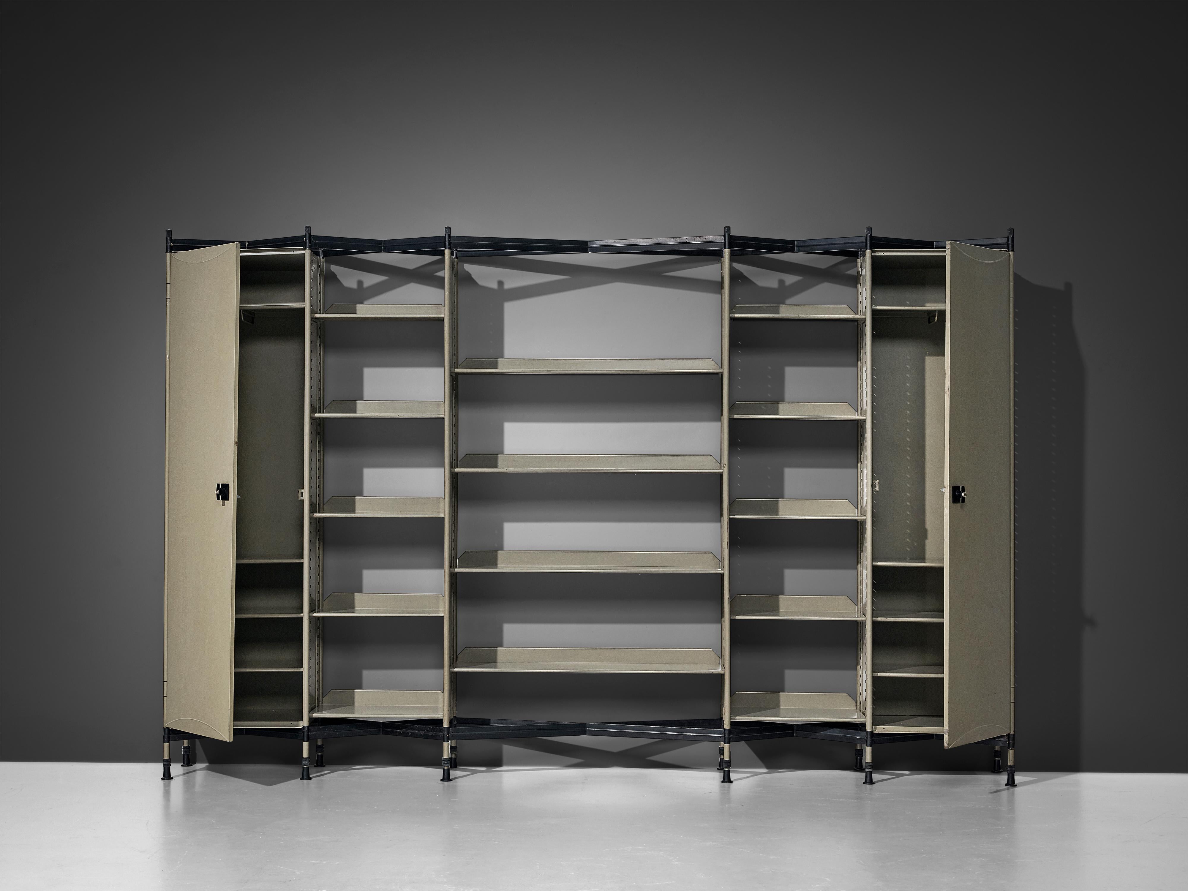 Mid-Century Modern Studio BBPR for Olivetti 'Spazio' Shelving System in Steel For Sale