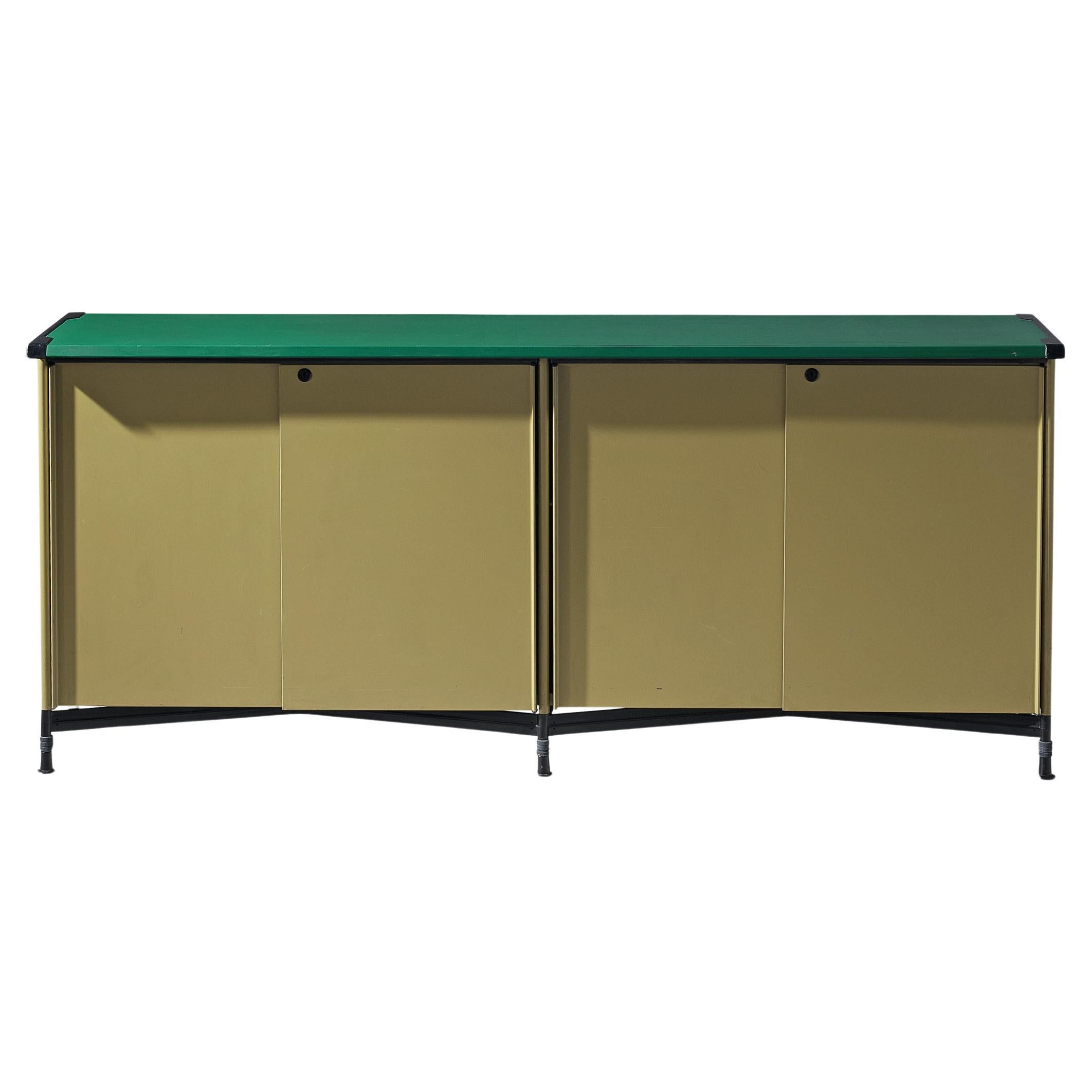 Studio BBPR for Olivetti ‘Spazio’ Sideboard in Green Coated Steel  For Sale