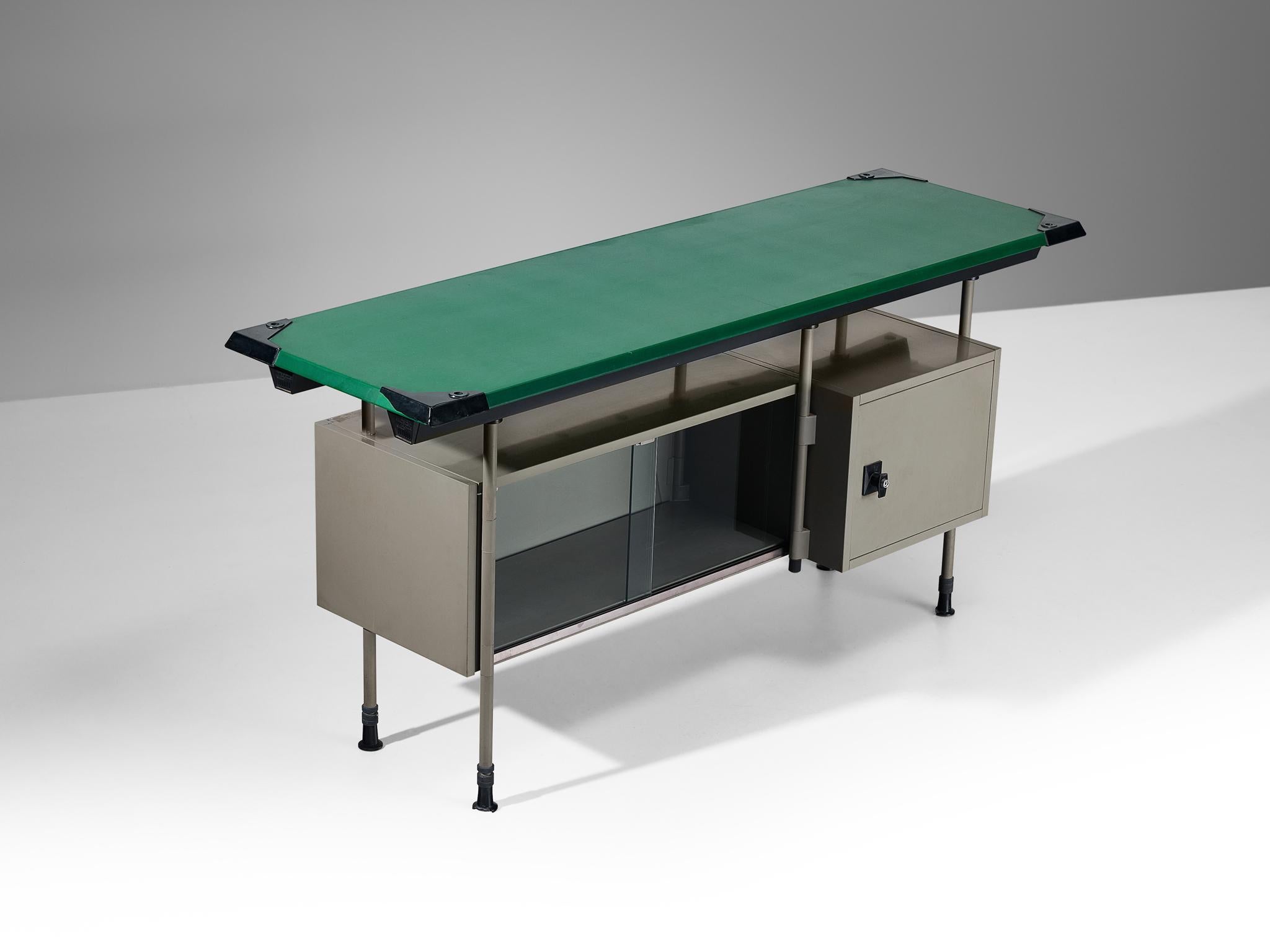 Mid-Century Modern Studio BBPR for Olivetti 'Spazio' Sideboard in Grey Coated Steel For Sale
