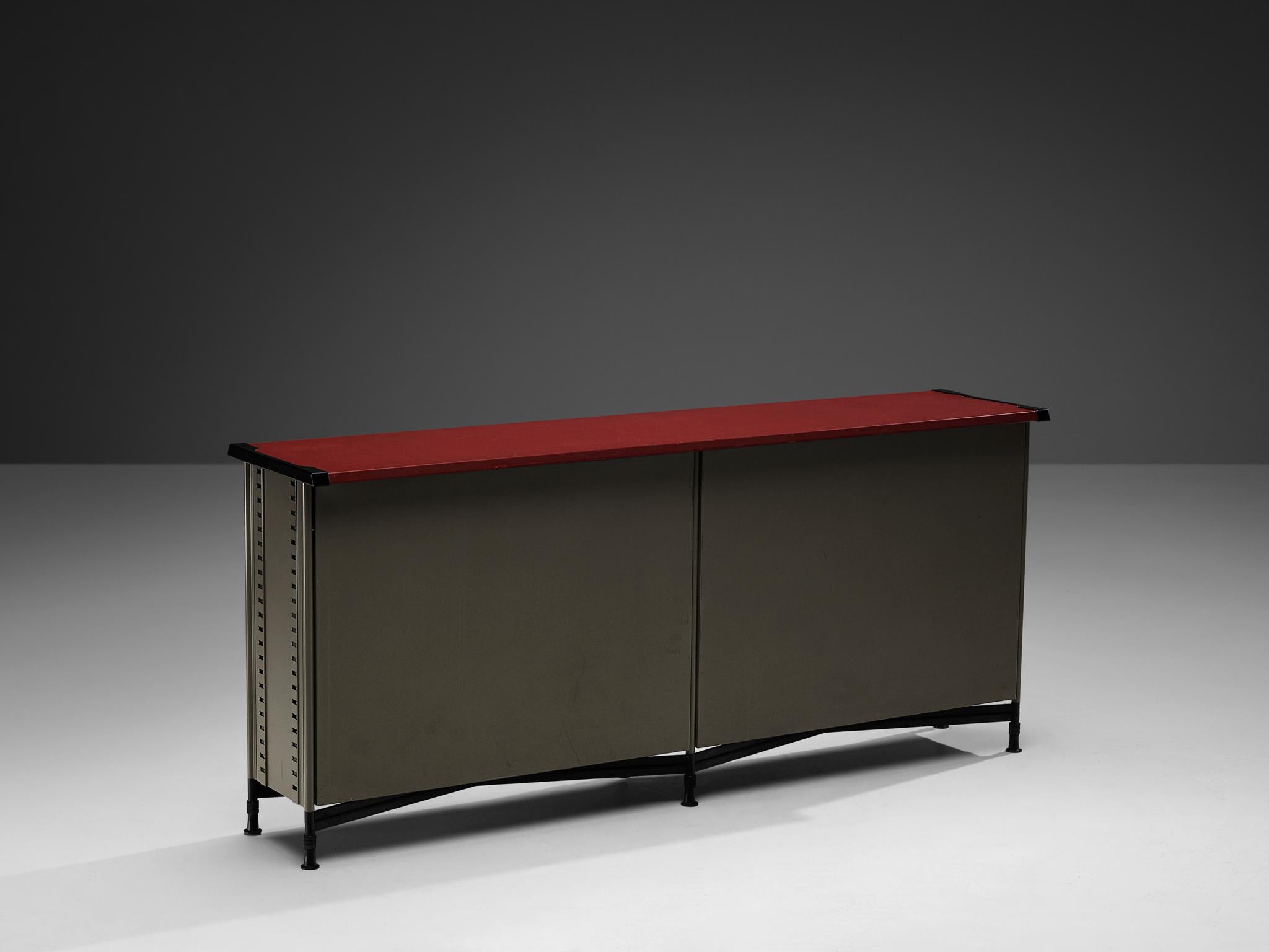 Studio BBPR per Olivetti 'Spazio' Sideboard in Acciaio Coates Grigio in vendita 1