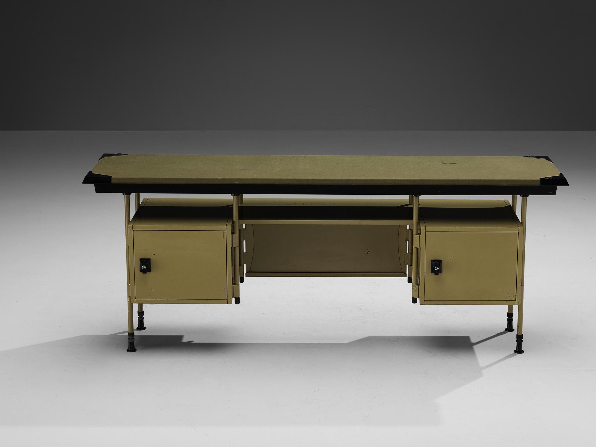 Mid-Century Modern Studio BBPR for Olivetti 'Spazio' Sideboard in Yellow Coated Steel  For Sale