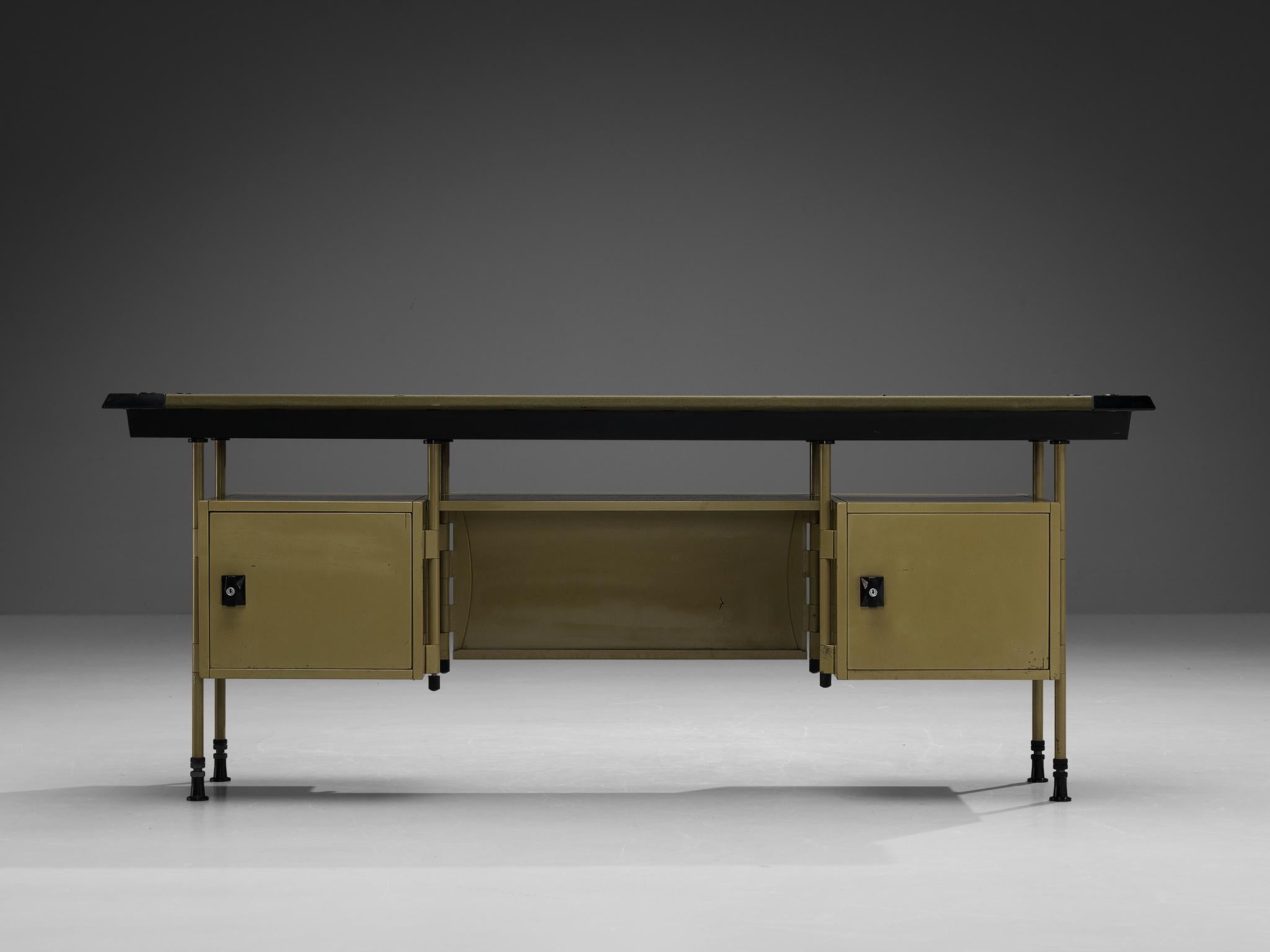 Studio BBPR for Olivetti 'Spazio' Sideboard in Yellow Coated Steel  In Good Condition For Sale In Waalwijk, NL