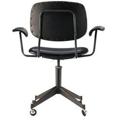 Studio BBPR for Olivetti Swivel Desk Chair in Black Leather