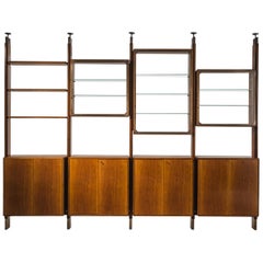 Studio BBPR Fully Restored Room Divider in Walnut and Brass