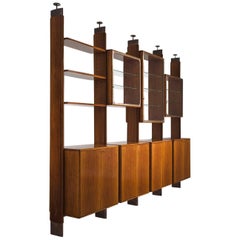 Studio BBPR Fully Restored Room Divider in Walnut and Brass
