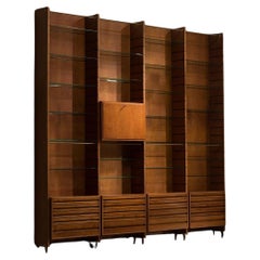 Studio B.B.P.R. Large Library in Walnut and Glass