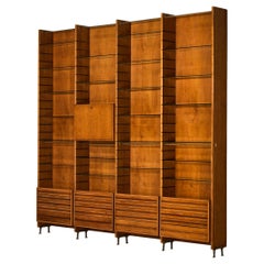 Studio B.B.P.R. Large Library in Walnut and Glass