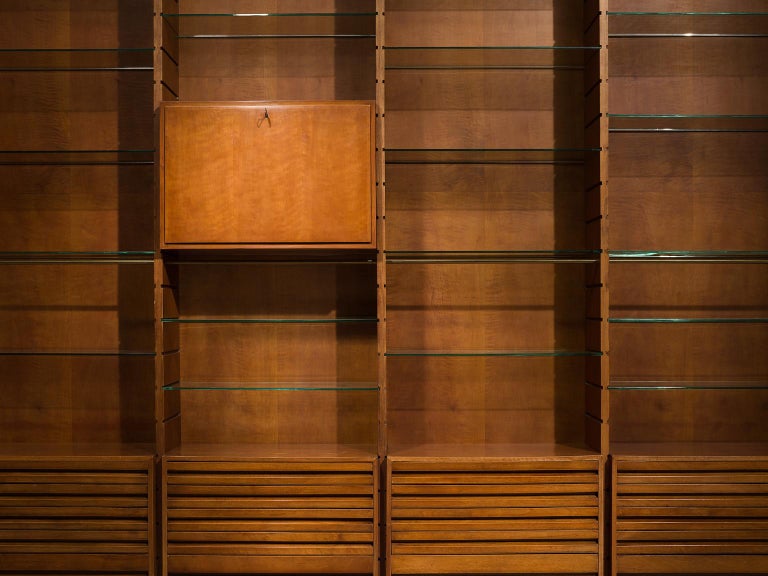 Studio Bbpr Large Library In Walnut For Sale At 1stdibs