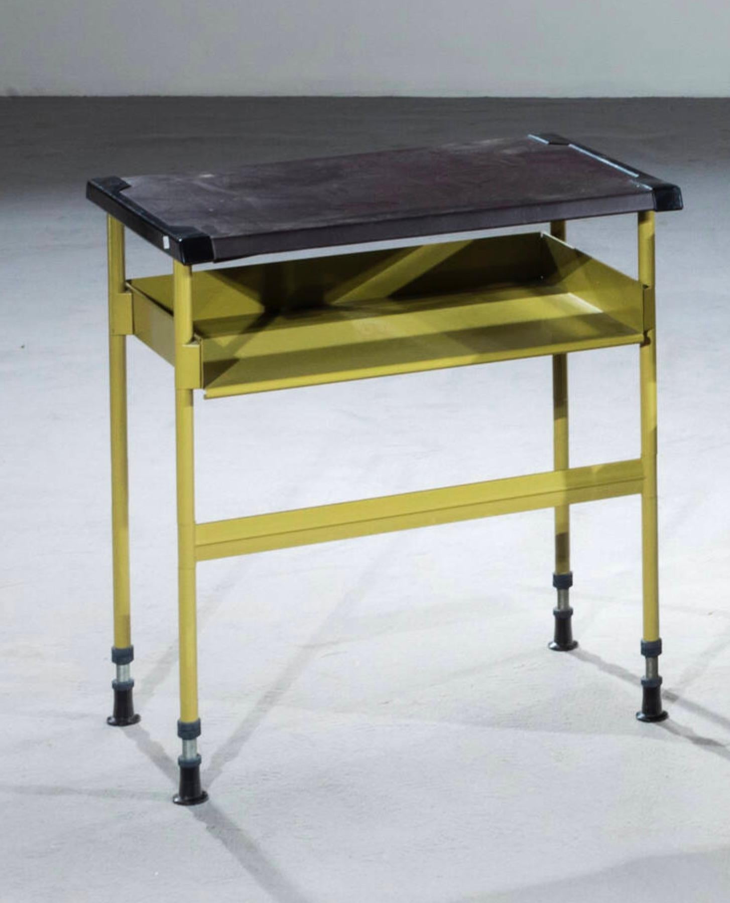 Leather Studio BBPR, Desk and cabinet mod. Spazio, prod. Olivetti 1960s For Sale