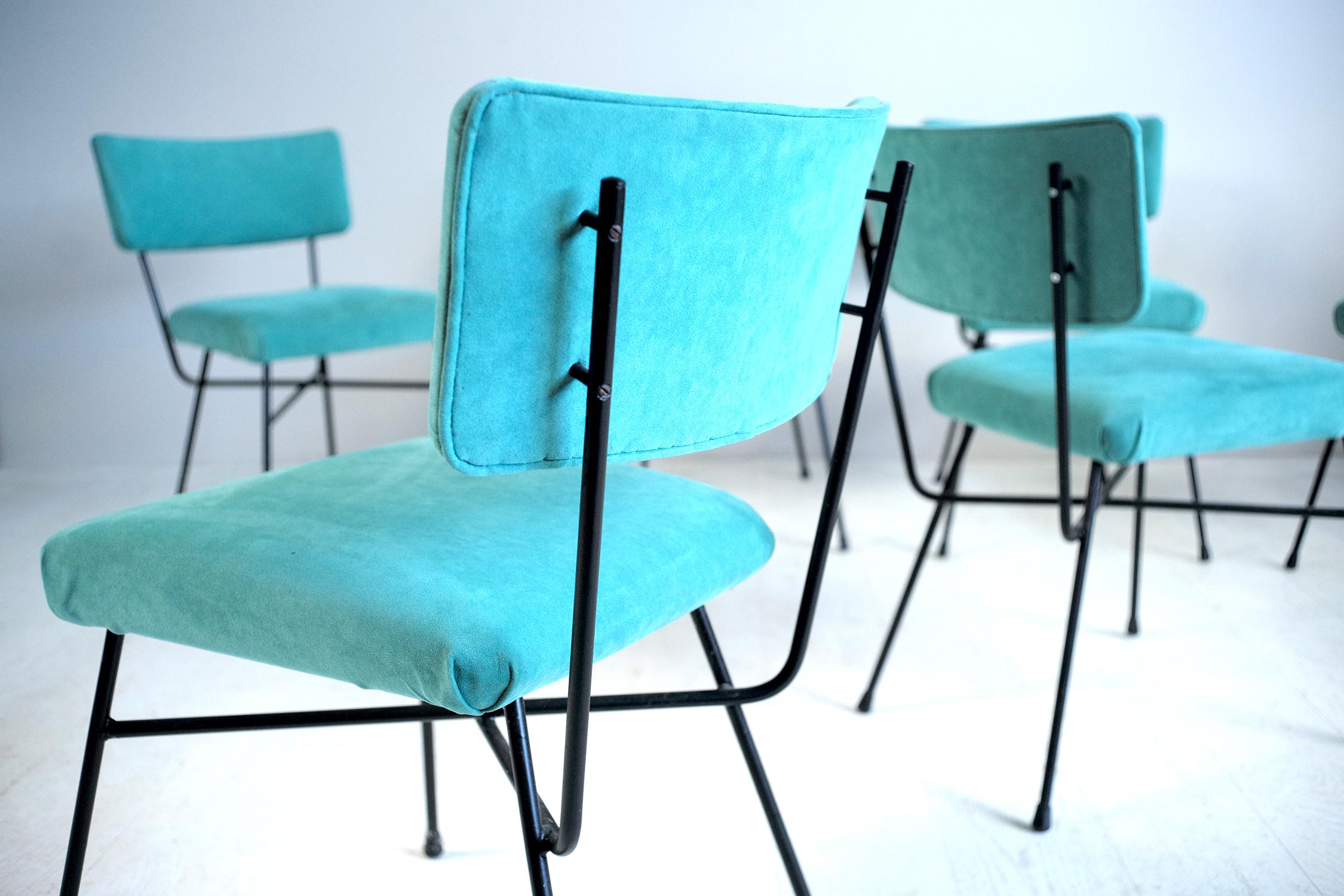 Mid-Century Modern Studio BBPR, Series of 6 Elettra Chairs, Arflex, 1954