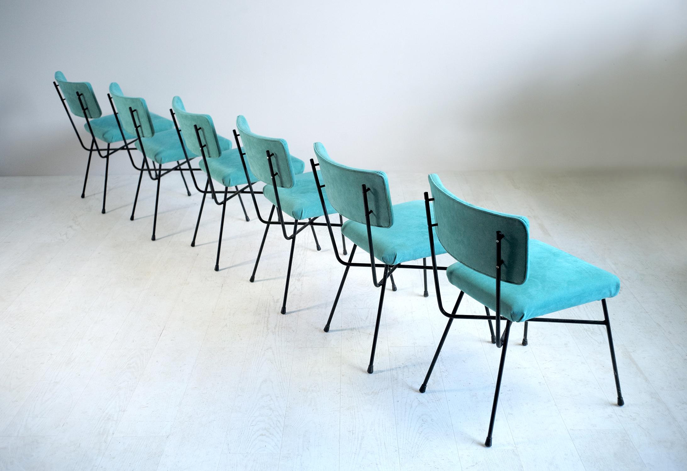 Studio BBPR, Series of 6 Elettra Chairs, Arflex, 1954 In Good Condition In Catonvielle, FR